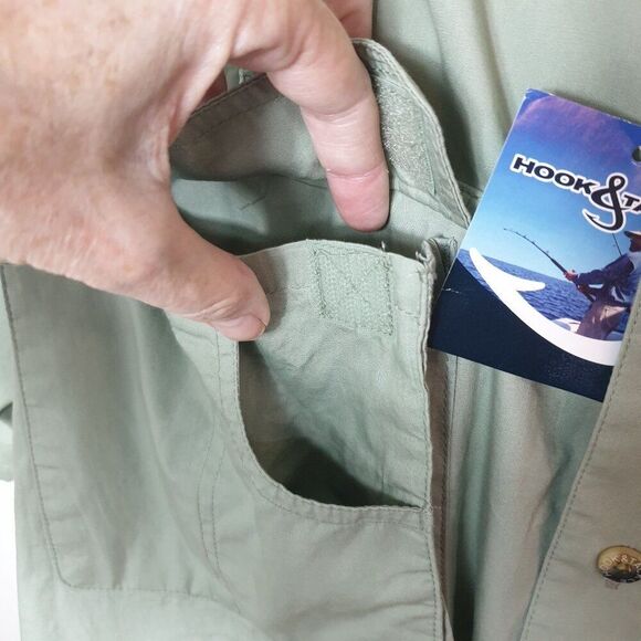 Hook & Tackle Mens Fishing Shirt 3XL Sage Green Gulf Stream Outdoors Pockets - Picture 5 of 10